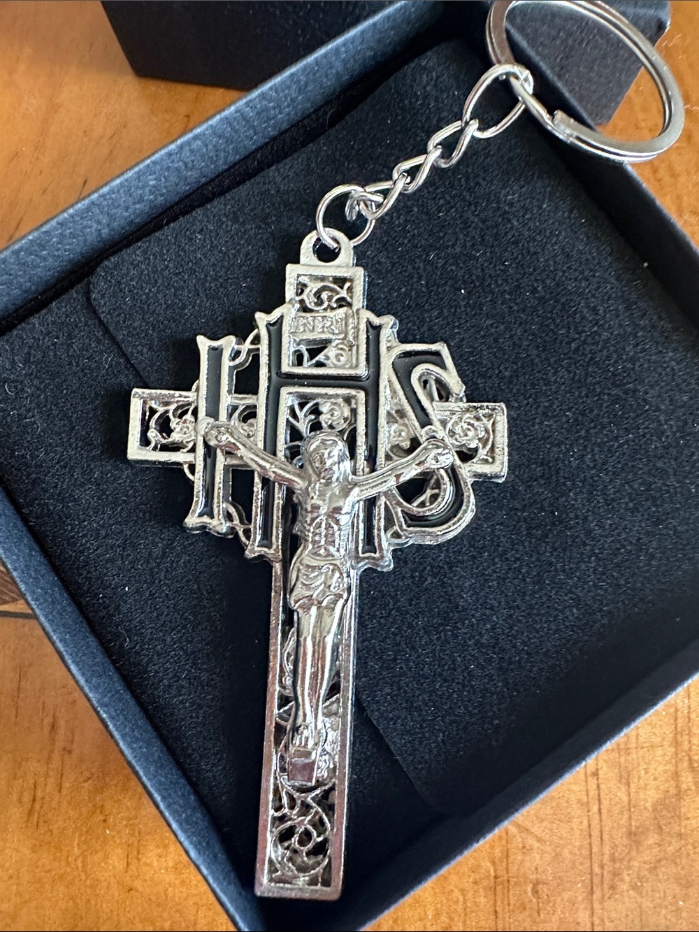 Silver Crucifix Keychain - unisex Accessories